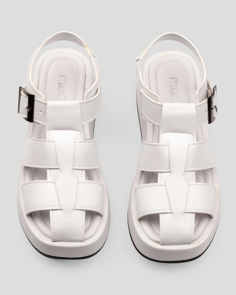 Women Mumka Shoes | White Metallic Jellyfish Sandals