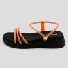 Women Mumka Shoes | Orange Stones Platform Sandals