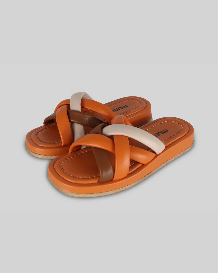 Women Mumka Shoes | Garnier Orange Sandals