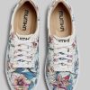 Women Mumka Shoes | Green Flowers Sneakers