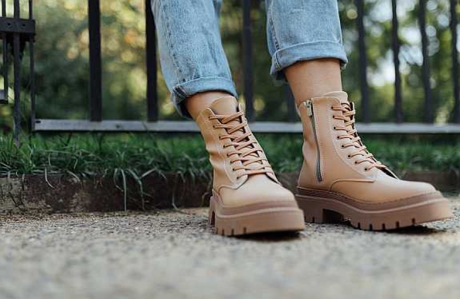 Women Mumka Shoes | Nude Boots