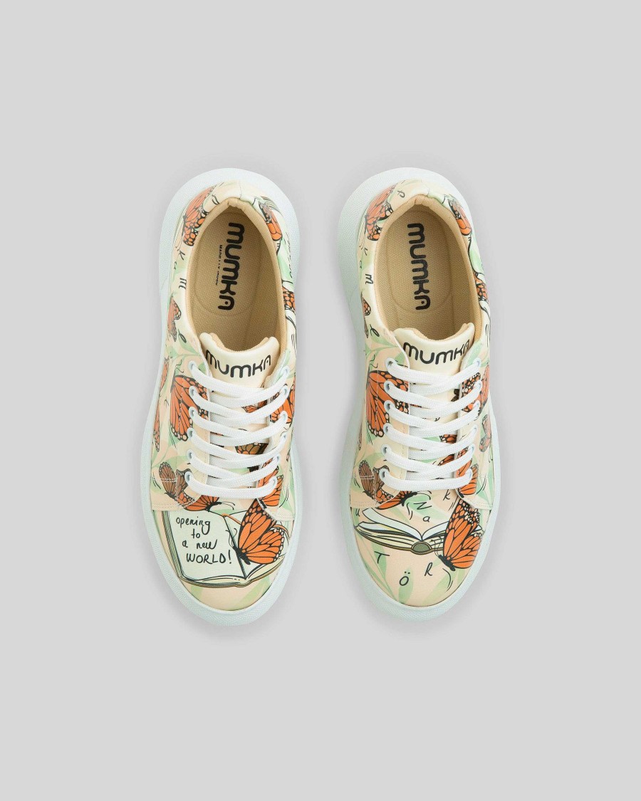 Women Mumka Shoes | The Book And Butterflies Sneakers