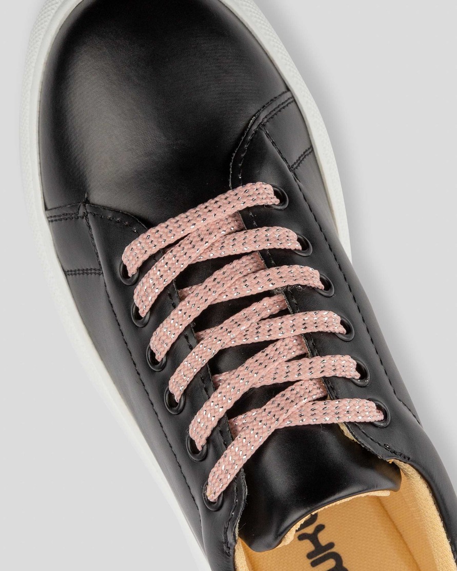 Laces Mumka Shoes | Pink Shoelaces With Silver Glitters