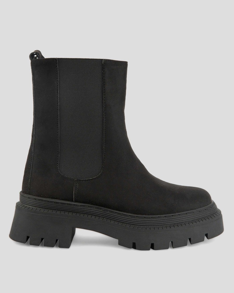 Women Mumka Shoes | Black Chelsea Boots