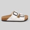 Women Mumka Shoes | White Strap Sandals