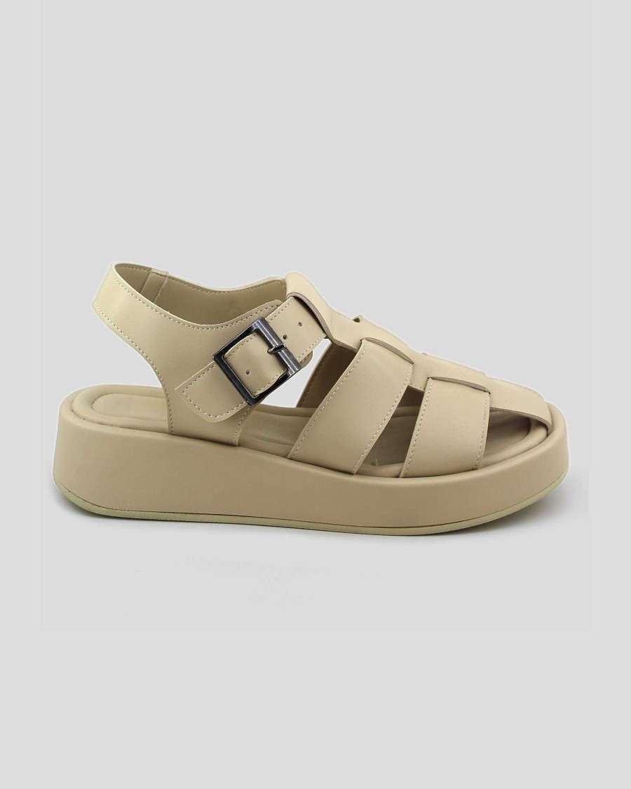 Women Mumka Shoes | Beige Jellyfish Sandals