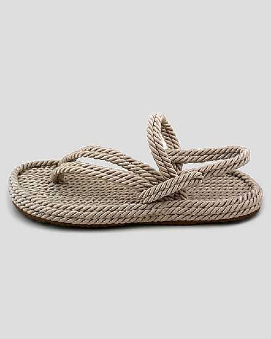 Women Mumka Shoes | White Crossed Nomadic Sandals