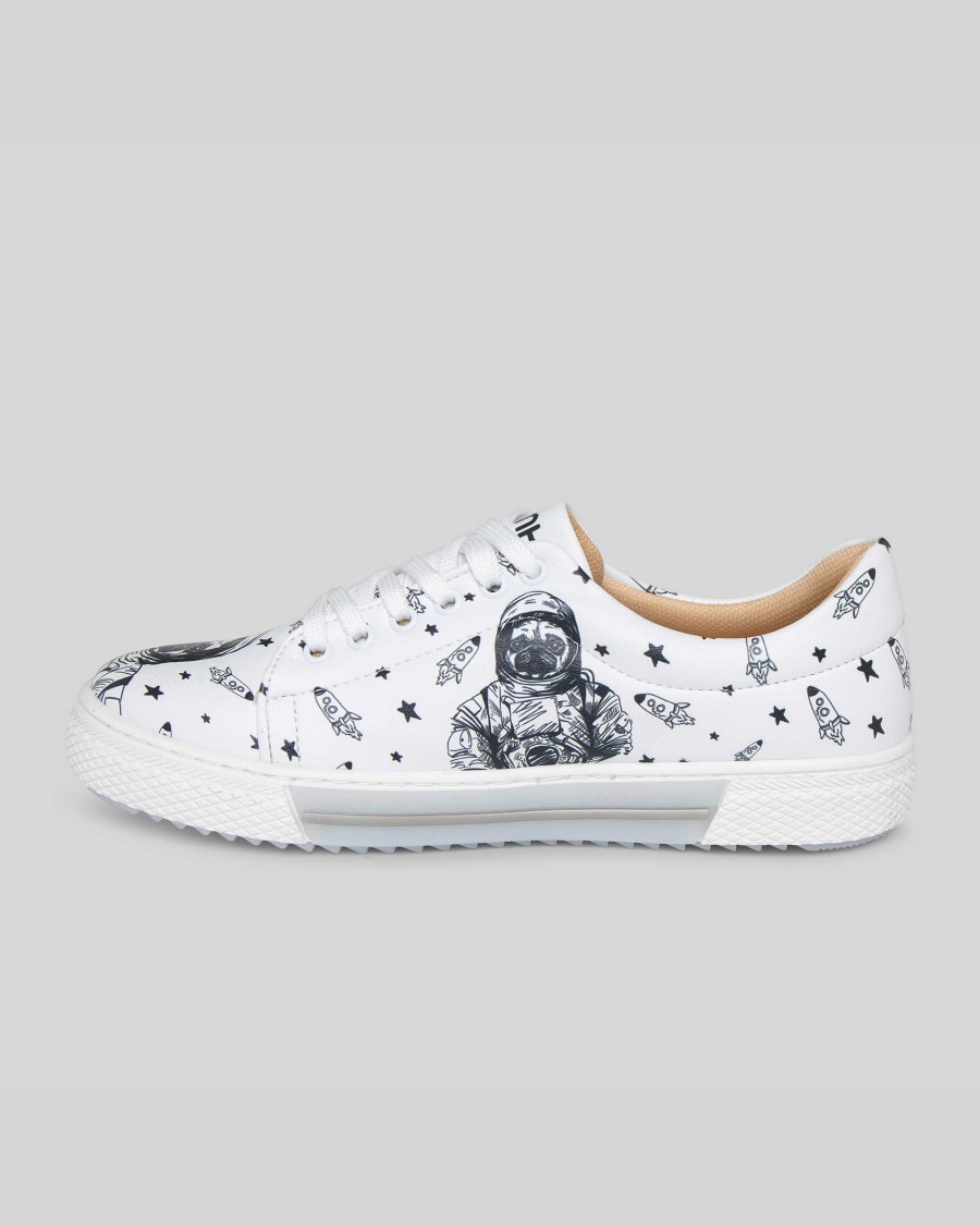 Women Mumka Shoes | The Astronaut Puppy (White) Sneakers