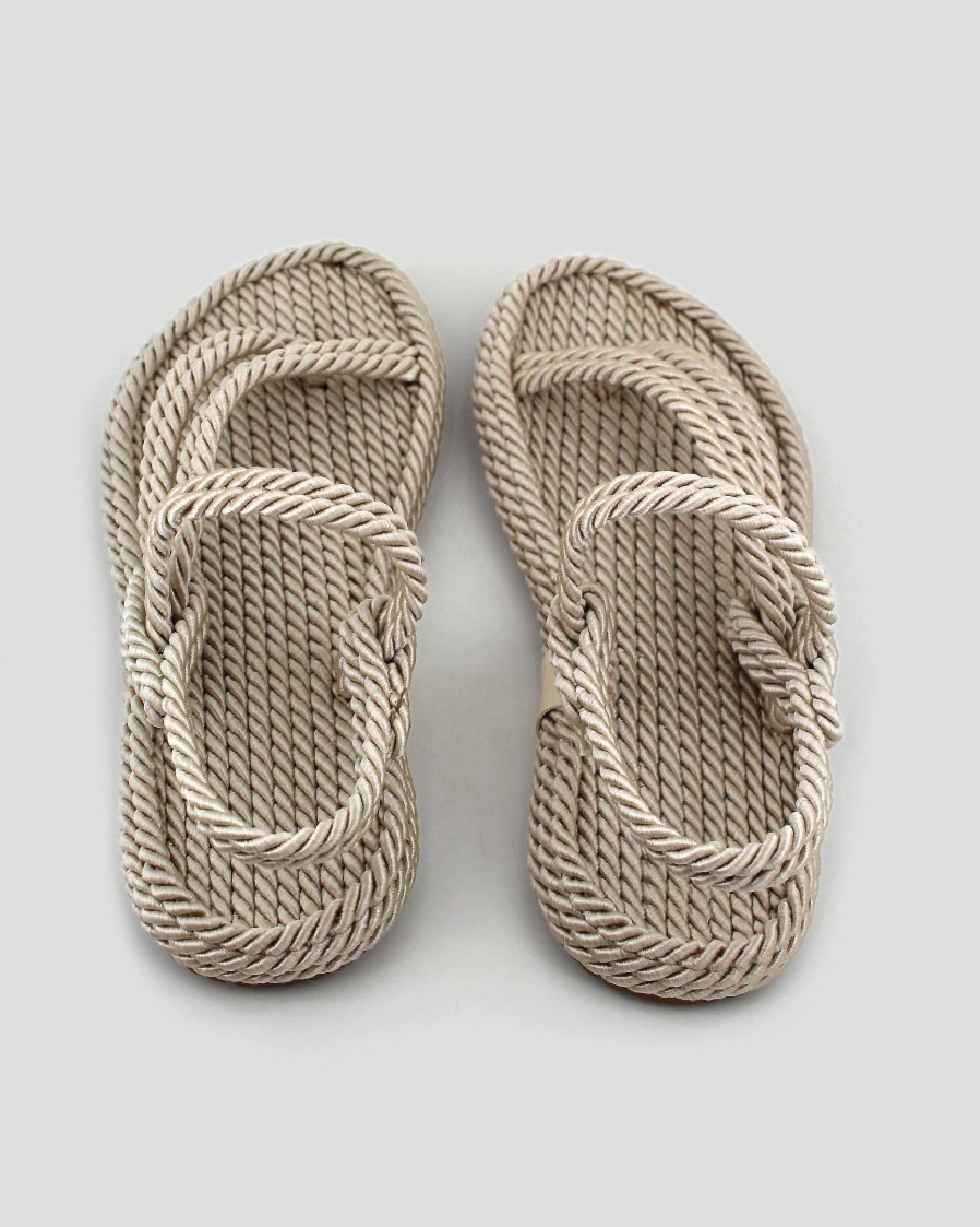 Women Mumka Shoes | White Crossed Nomadic Sandals