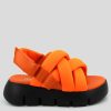 Women Mumka Shoes | Cross Orange Sandals