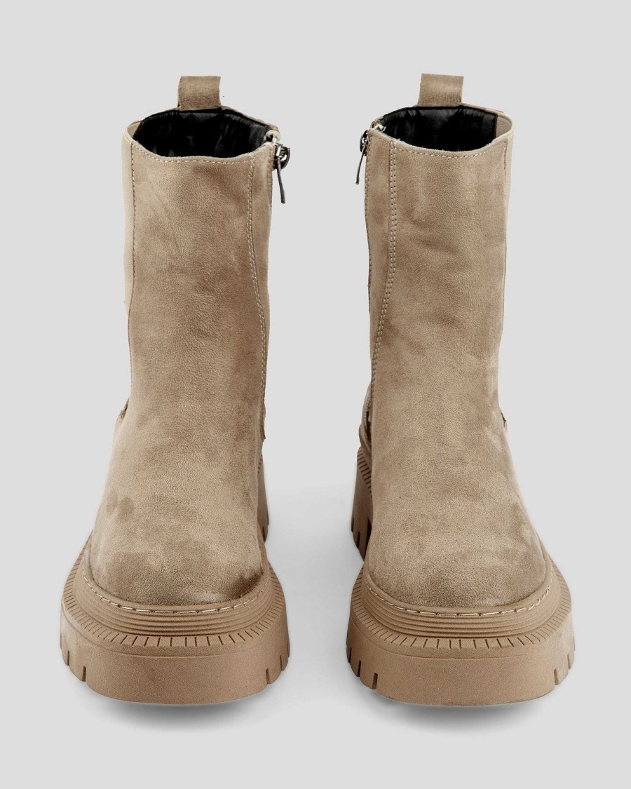 Women Mumka Shoes | Nude Chelsea Boots