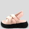 Women Mumka Shoes | Cross Pink Sandals