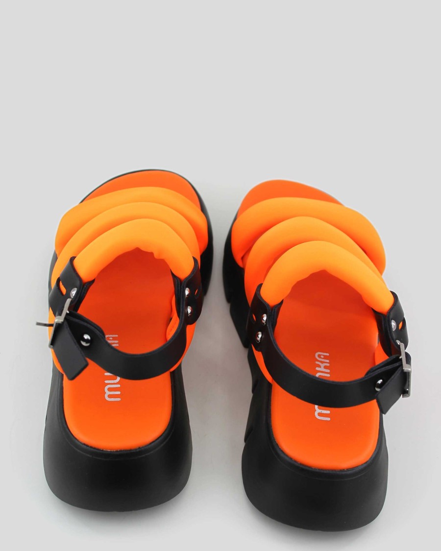 Women Mumka Shoes | Gross Orange Sandals