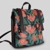 Women Mumka Shoes | Red Flowers Backpack On Black