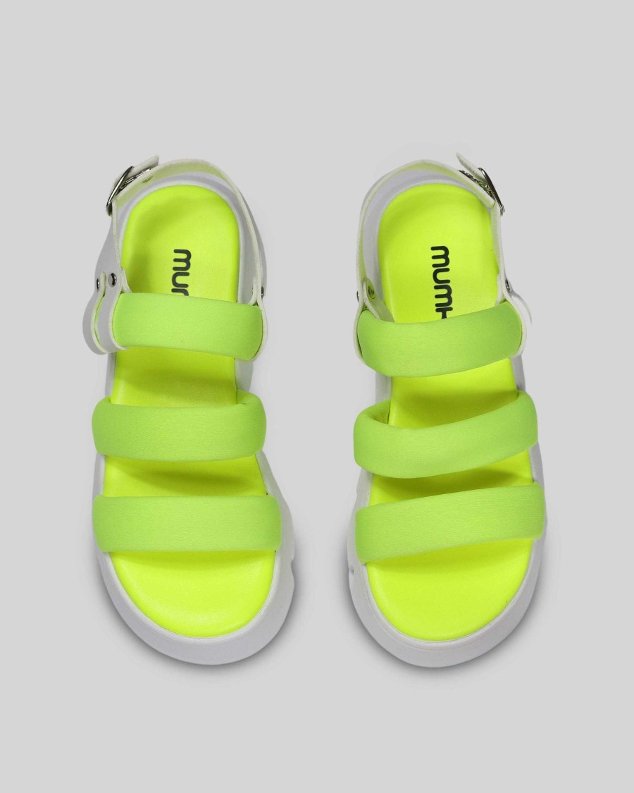 Women Mumka Shoes | Gross Green Sandals