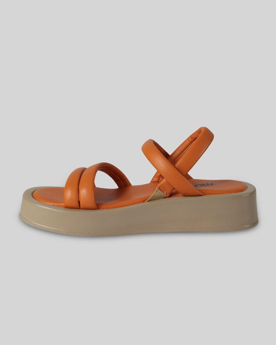 Women Mumka Shoes | Orange Platform Sandals