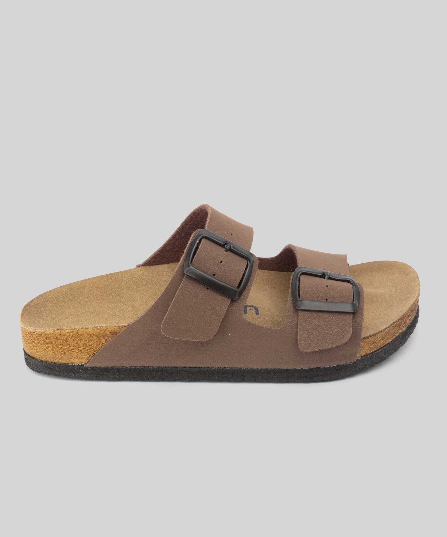 Women Mumka Shoes | Brown Textured Strap Sandals